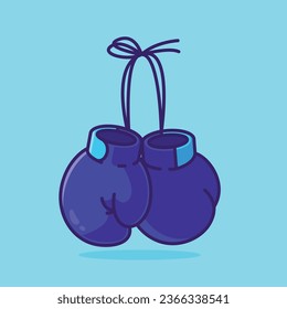 Guantes de boxeo cartografía ilustración vectorial concepto de equipo deportivo icono aislado