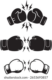 Boxhandschuhe Clash Icon Vektor - Kampf, Wettbewerb, Sportsymbol