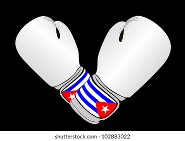 Boxing gloves close up on a white background