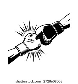 Luvas de boxe colidindo em um impacto poderoso mostrando força e conflito
