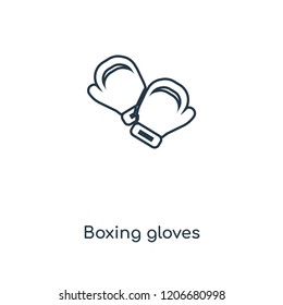 Boxing gloves concept line icon. Linear Boxing gloves concept outline symbol design. This simple element illustration can be used for web and mobile UI/UX.
