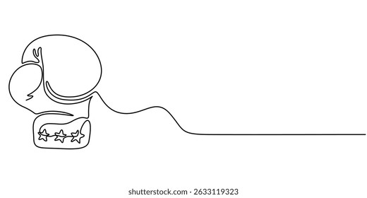 Boxing gloves continuous one line drawing, Boxing gloves illustration with line style design. Boxing glove in one continuous single line art drawing style isolated on white background, Boxing gloves.