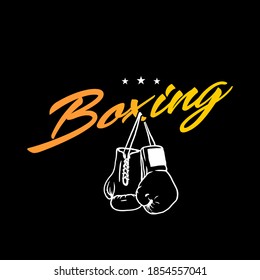 Boxing Gloves, Design element for logo, poster, card, banner, emblem, t shirt. Vector illustration