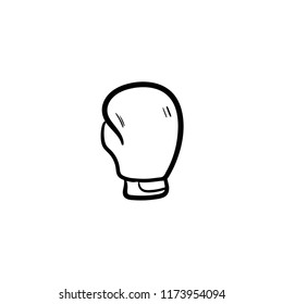 boxing gloves doodle icon vector 