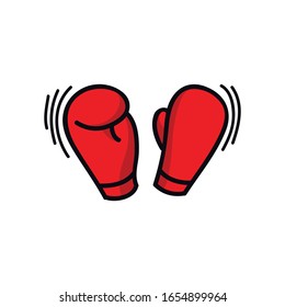 icono del doodle de guantes de boxeo, ilustración vectorial