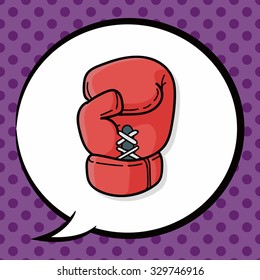 Boxing gloves doodle, speech bubble