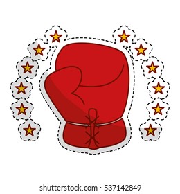 boxing gloves emblem icon image vector illustration design 