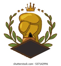 boxing gloves emblem icon image vector illustration design 