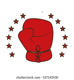 boxing gloves emblem icon image vector illustration design 