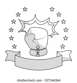 boxing gloves emblem icon image vector illustration design 