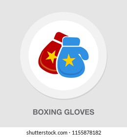 Boxing gloves fight icon, red vs blue. fight Battle emblem vector illustration