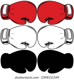 Boxing gloves fight vector illustration. Sport Game concept.