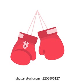 Boxing gloves. Fighting sports competition.