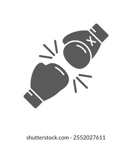 boxing gloves flat black vector design illustration