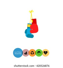 Boxing gloves flat icon