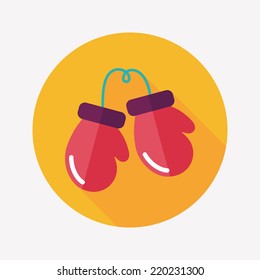 boxing gloves flat icon with long shadow,eps10