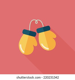 boxing gloves flat icon with long shadow,eps10