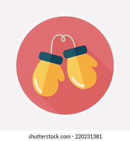 boxing gloves flat icon with long shadow,eps10