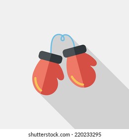 boxing gloves flat icon with long shadow,eps10