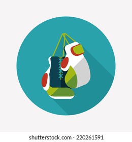 boxing gloves flat icon with long shadow,eps10