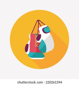 boxing gloves flat icon with long shadow,eps10