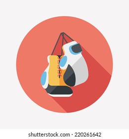 boxing gloves flat icon with long shadow,eps10
