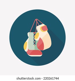 boxing gloves flat icon with long shadow,eps10