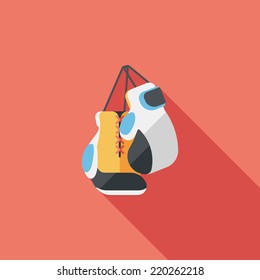 boxing gloves flat icon with long shadow,eps10