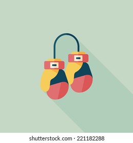 boxing gloves flat icon with long shadow,eps10