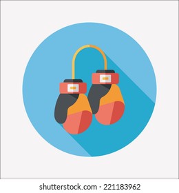 boxing gloves flat icon with long shadow,eps10