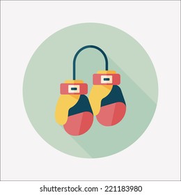 boxing gloves flat icon with long shadow,eps10