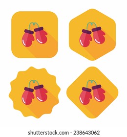boxing gloves flat icon with long shadow, eps10