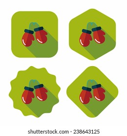boxing gloves flat icon with long shadow, eps10