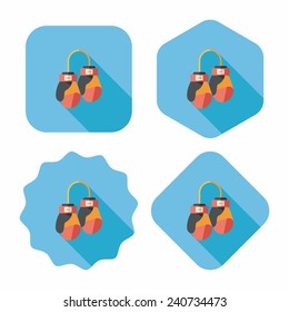 boxing gloves flat icon with long shadow,eps10