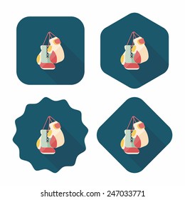boxing gloves flat icon with long shadow,eps10