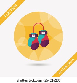 boxing gloves flat icon with long shadow,eps10