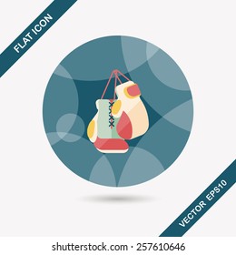 boxing gloves flat icon with long shadow,eps10