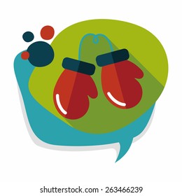 boxing gloves flat icon with long shadow,eps10
