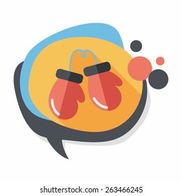 boxing gloves flat icon with long shadow,eps10
