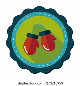 boxing gloves flat icon with long shadow,eps10
