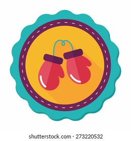 boxing gloves flat icon with long shadow,eps10