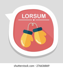 boxing gloves flat icon with long shadow,eps10