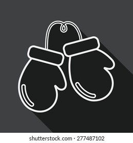 boxing gloves flat icon with long shadow, line icon
