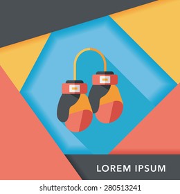 boxing gloves flat icon with long shadow,eps10