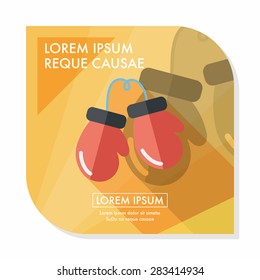 boxing gloves flat icon with long shadow,eps10