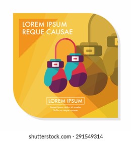 boxing gloves flat icon with long shadow,eps10