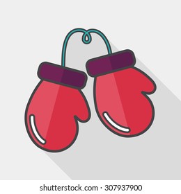 boxing gloves flat icon with long shadow,eps10
