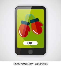 boxing gloves flat icon with long shadow,eps10