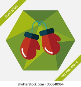 boxing gloves flat icon with long shadow,eps10
