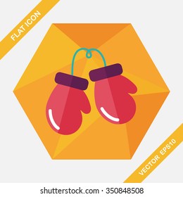 boxing gloves flat icon with long shadow,eps10